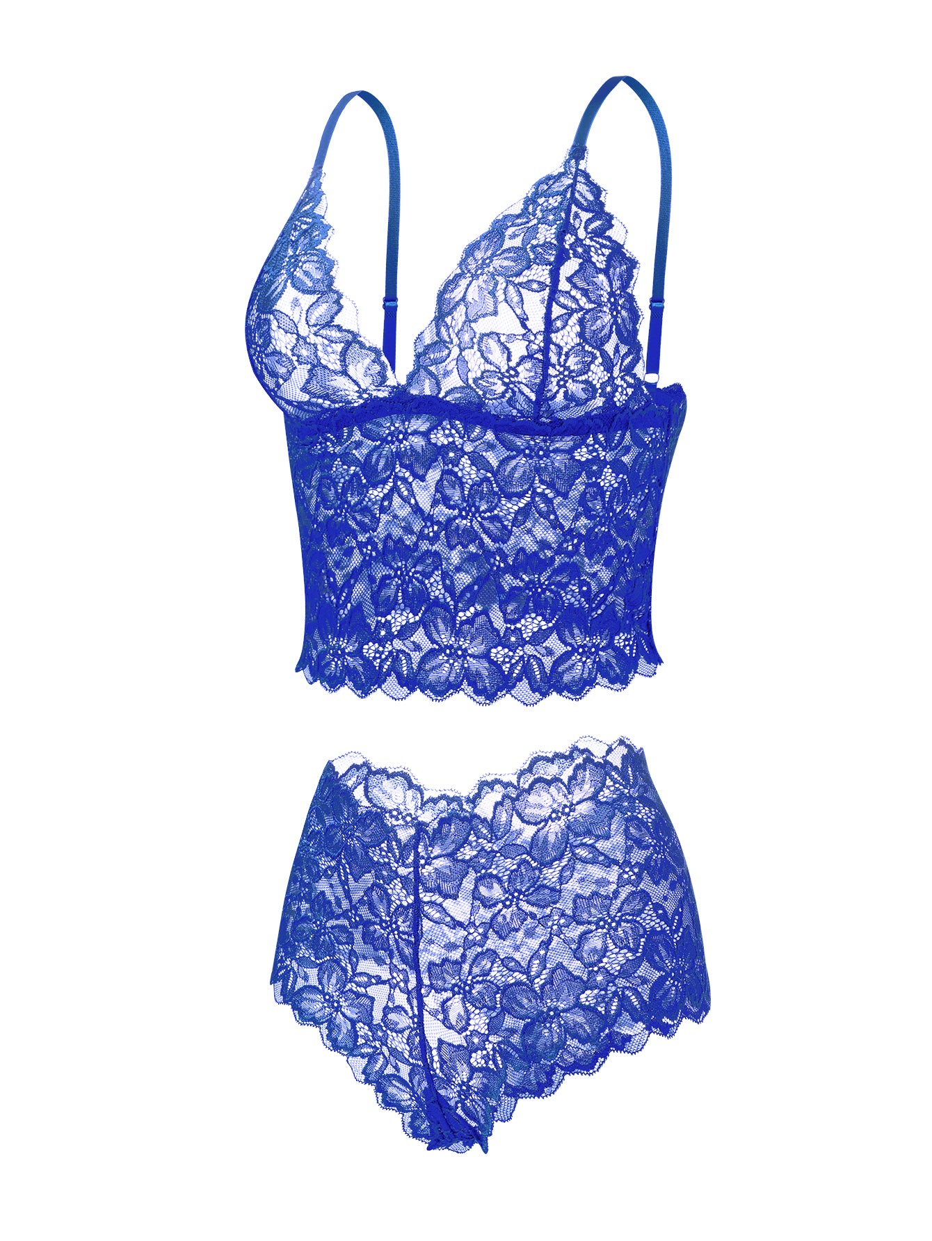 Sexy Sheer Floral Lace Pajamas Lingerie Set