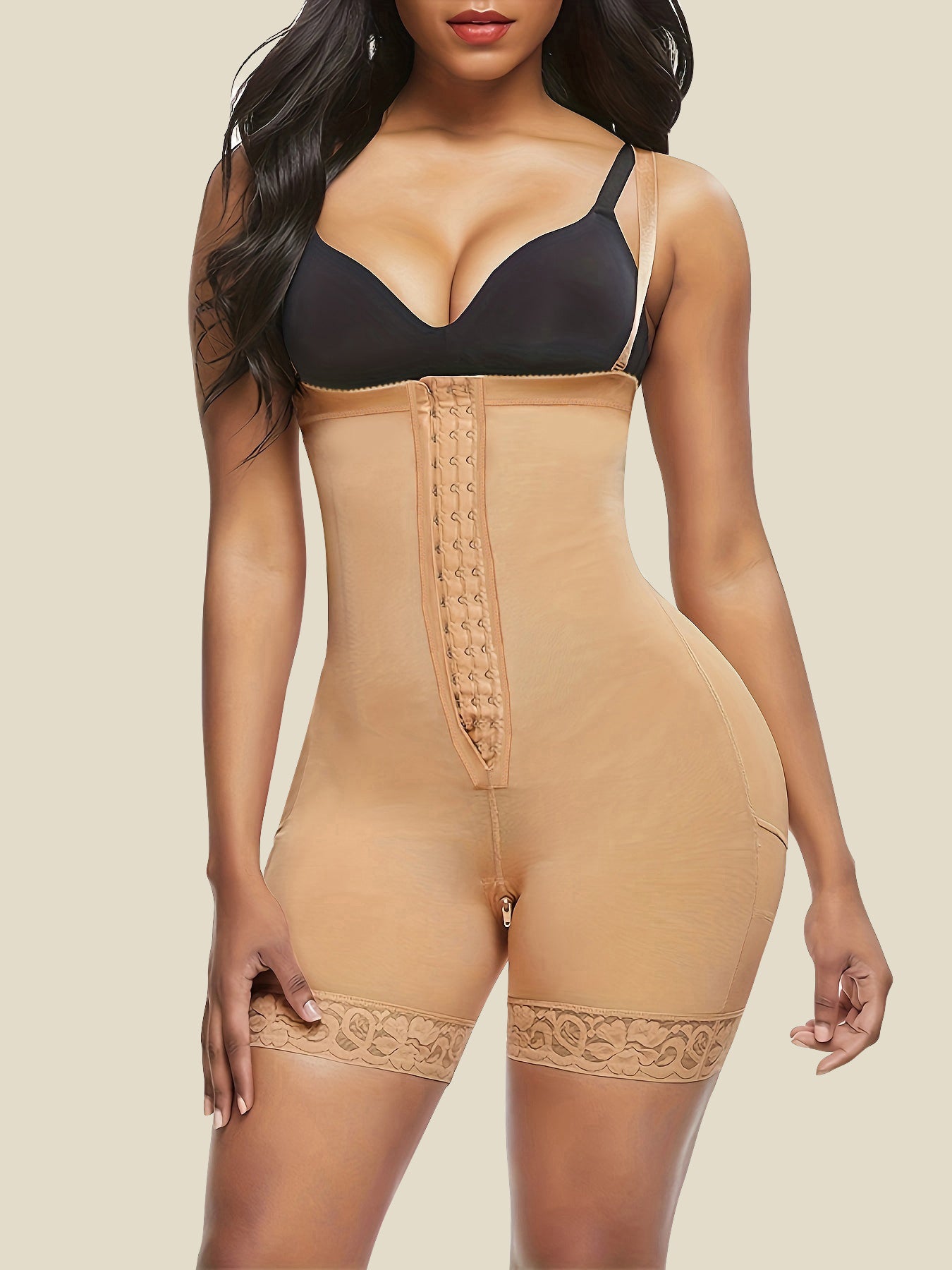 Tummy Control Body Shaper Butt Lifter Thigh Slimmer Faja Plus Shapewear with Zipper Crotch