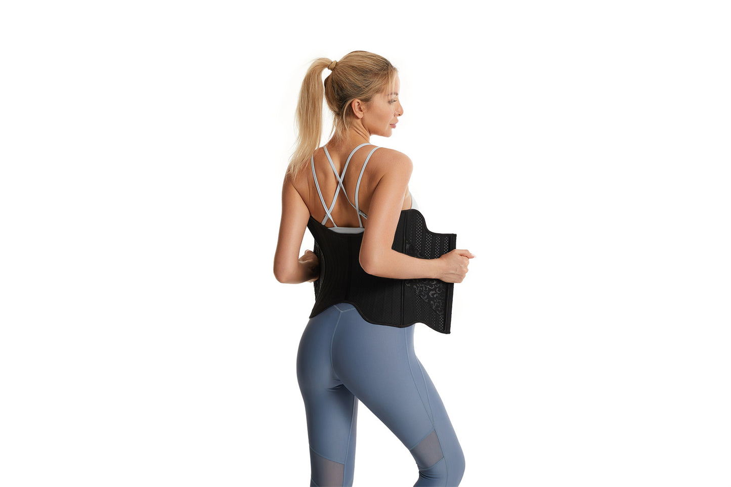 Women's Curved Bone Waist Trainer High Compression Tummy Control Belly Belt