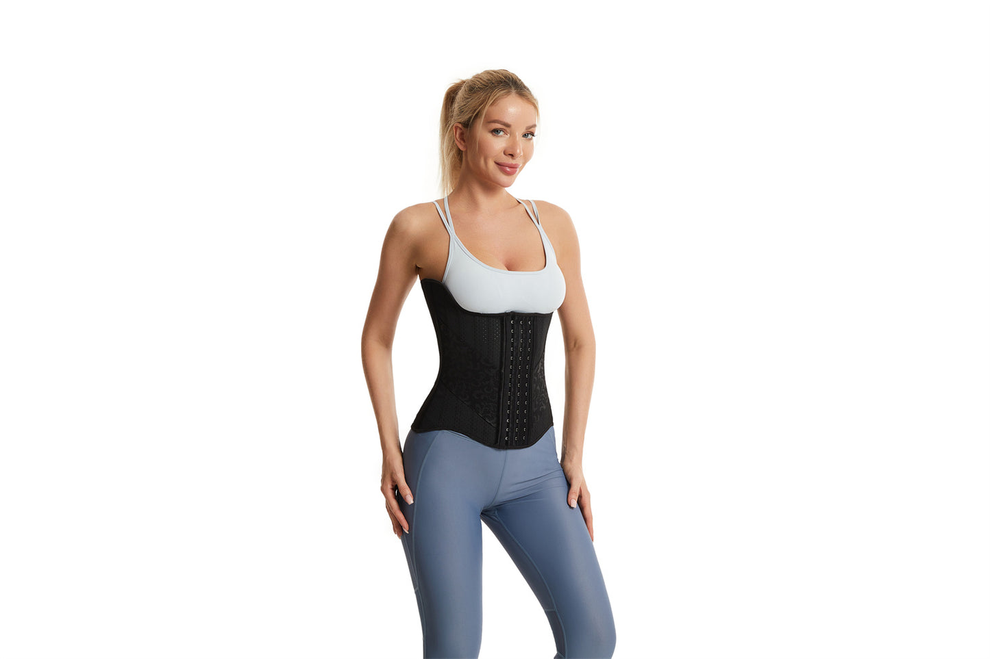 Women's Curved Bone Waist Trainer High Compression Tummy Control Belly Belt