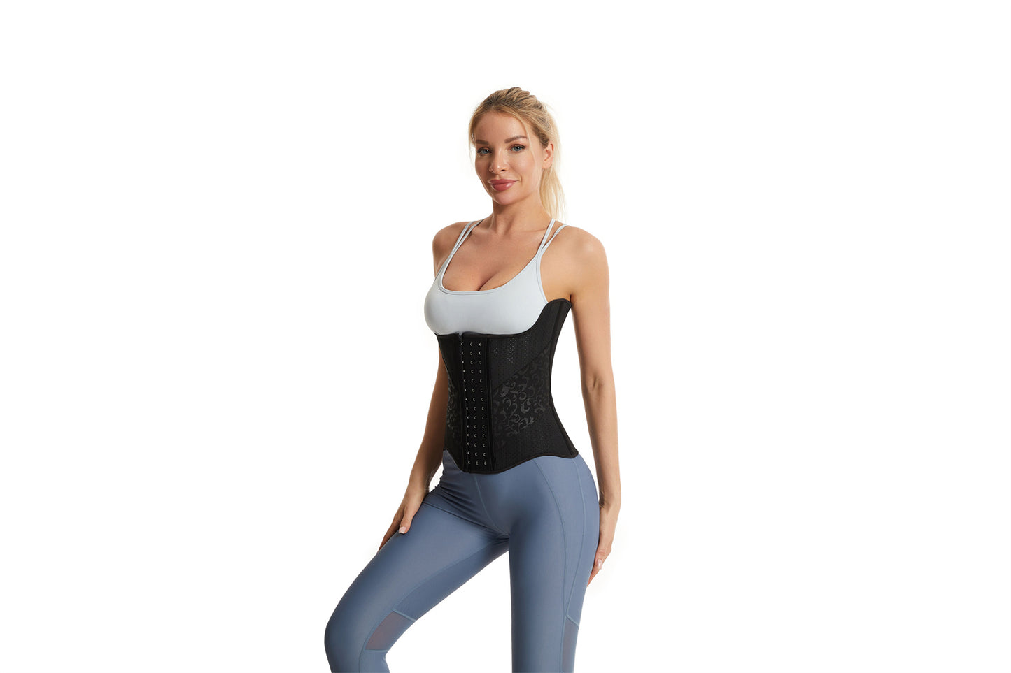 Women's Curved Bone Waist Trainer High Compression Tummy Control Belly Belt