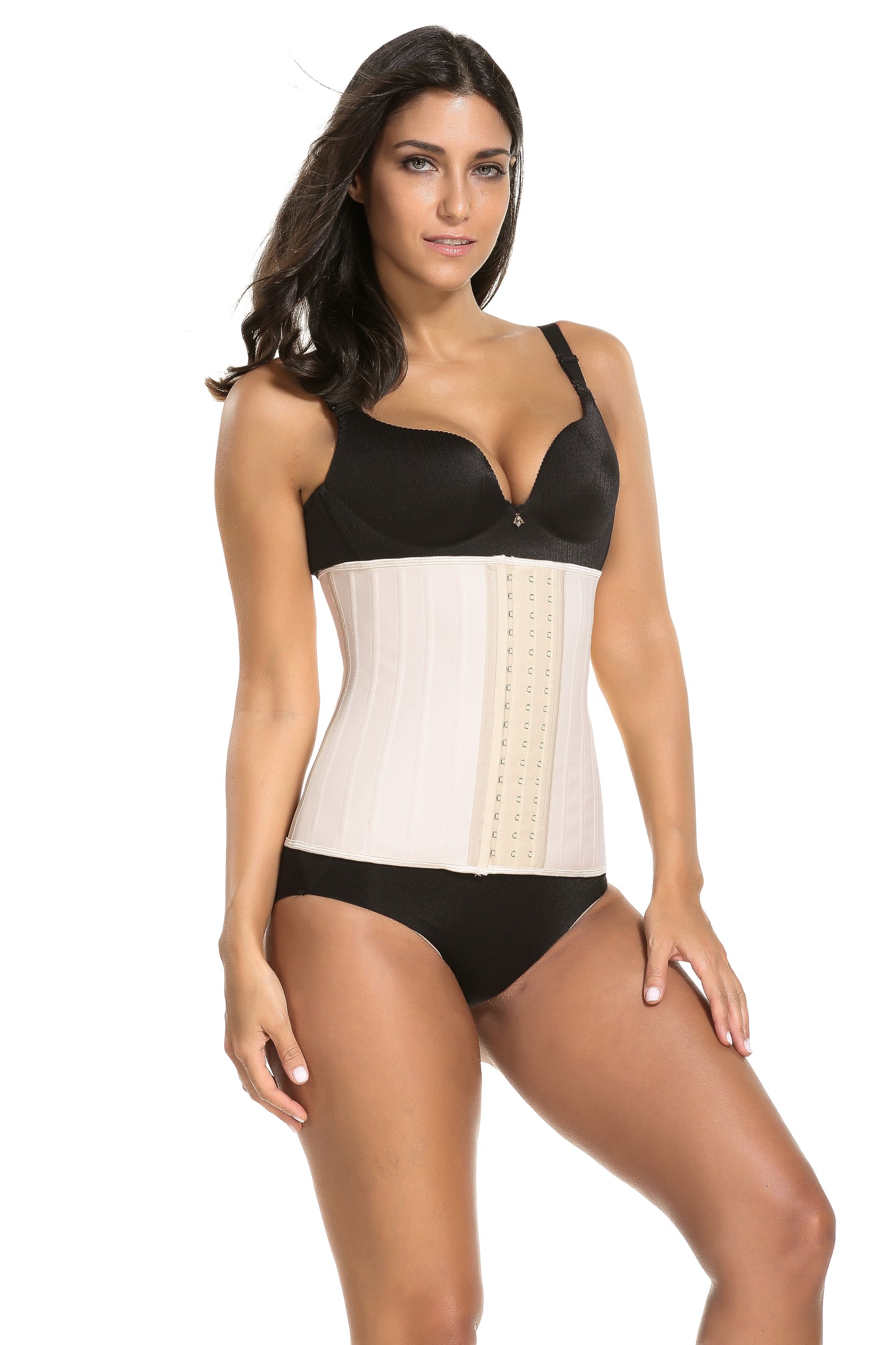 Women's Adjustable Latex Waist Trainer Steel Bones Slimming Workout Latex Corset