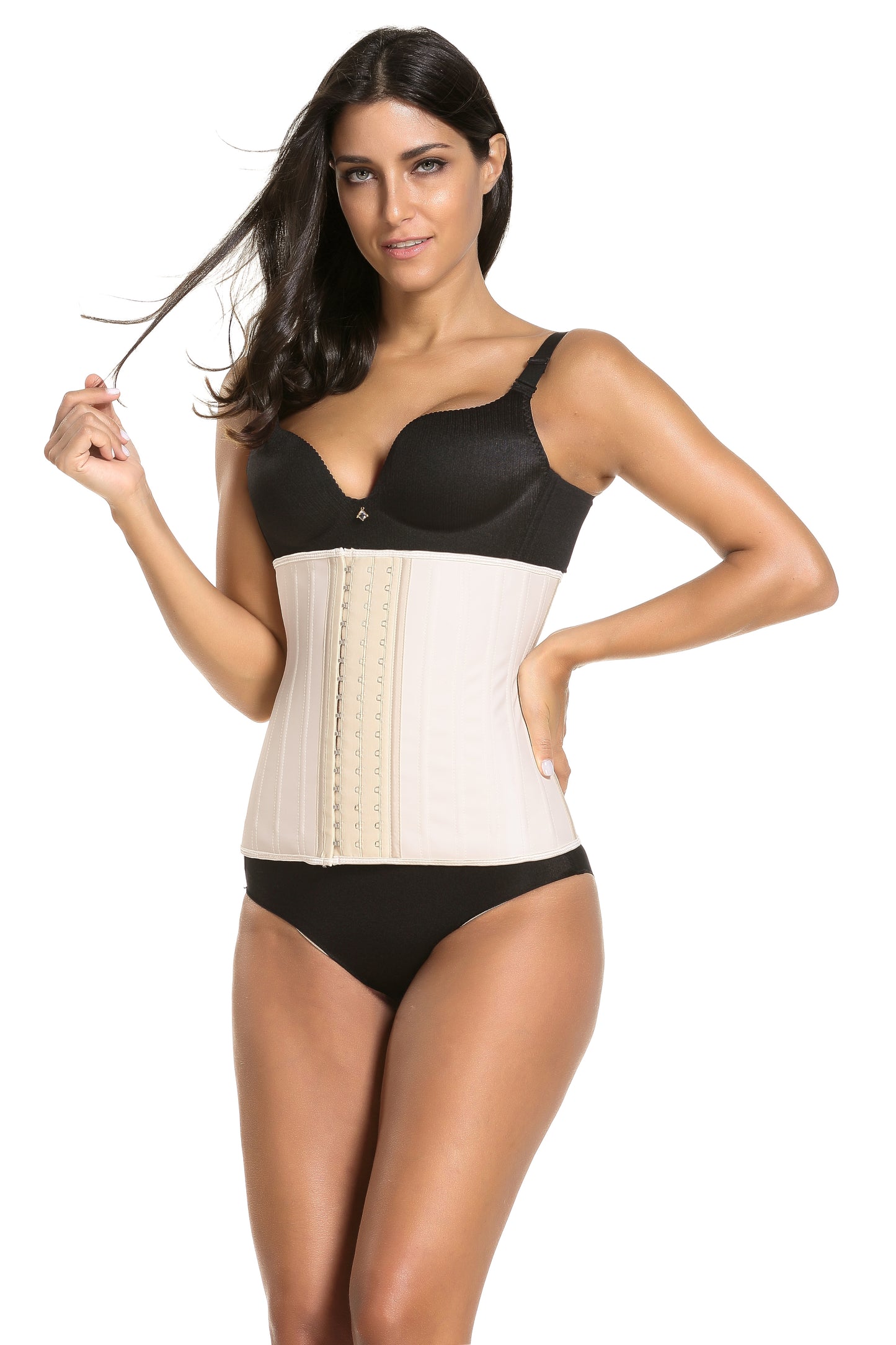 Women's Adjustable Latex Waist Trainer Steel Bones Slimming Workout Latex Corset