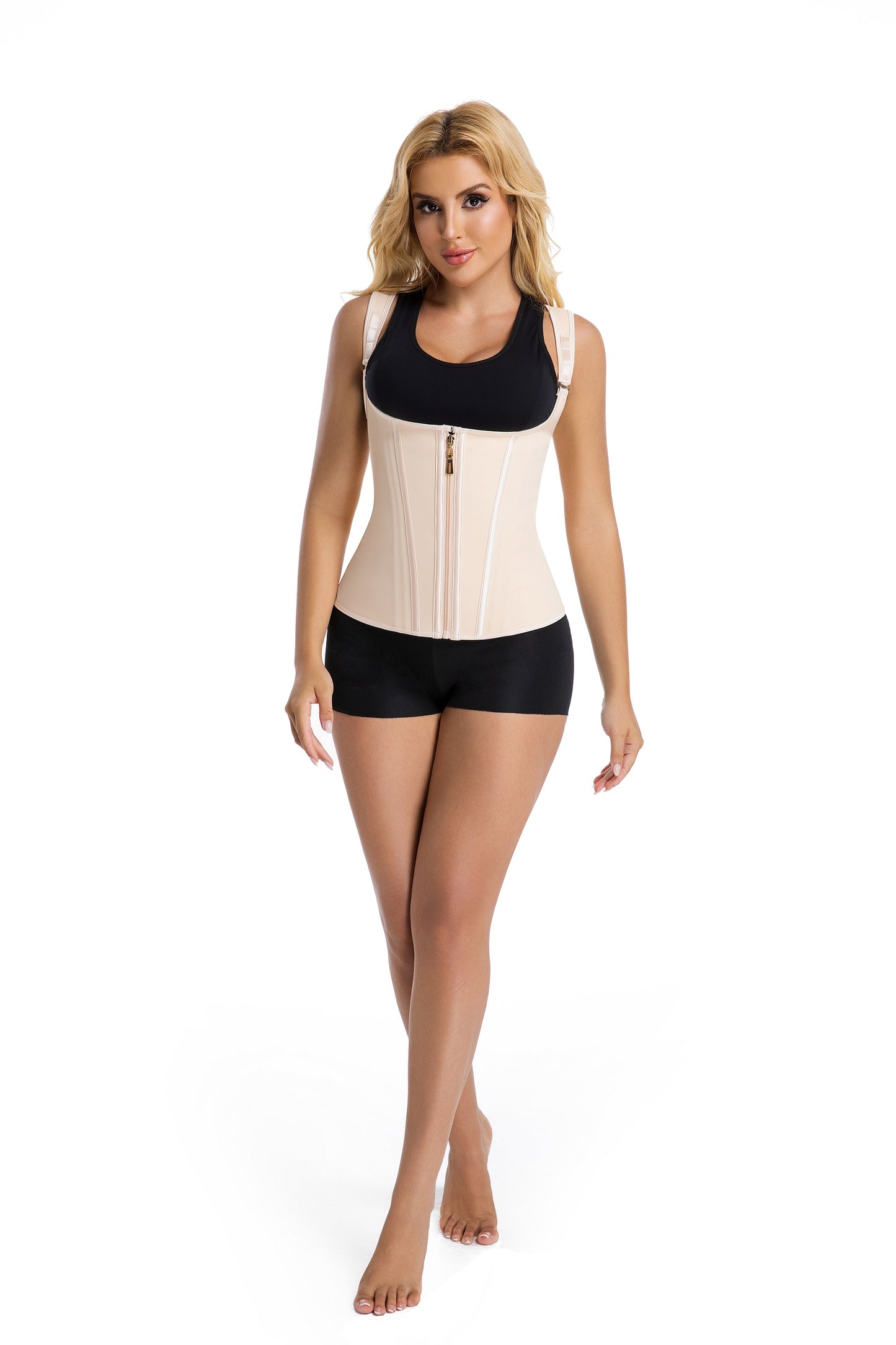 Double Compression Fajas Colombianas Tummy Control Steel Boned Waist Trainer