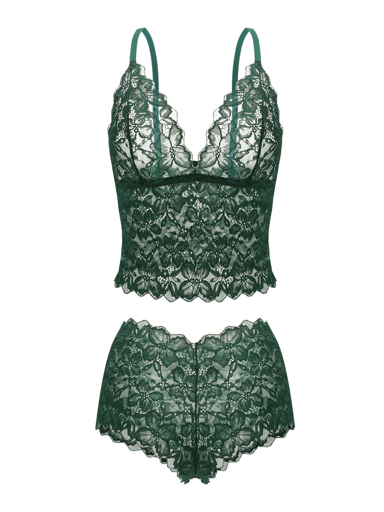 Sexy Sheer Floral Lace Pajamas Lingerie Set