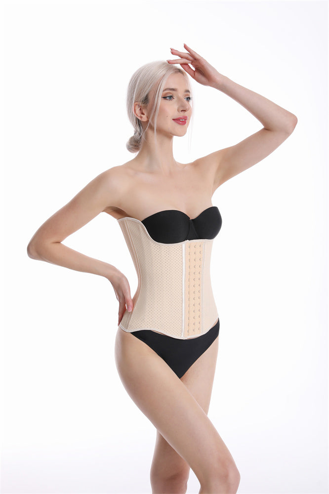 Women's Curved Bone Waist Trainer High Compression Tummy Control Belly Belt
