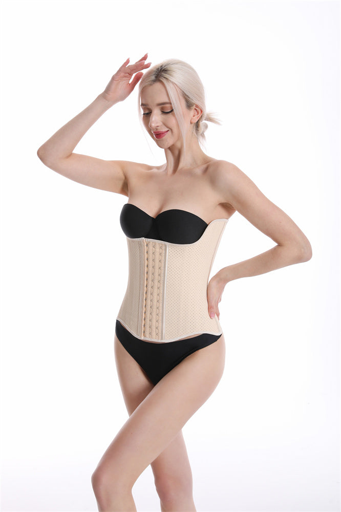 Women's Curved Bone Waist Trainer High Compression Tummy Control Belly Belt