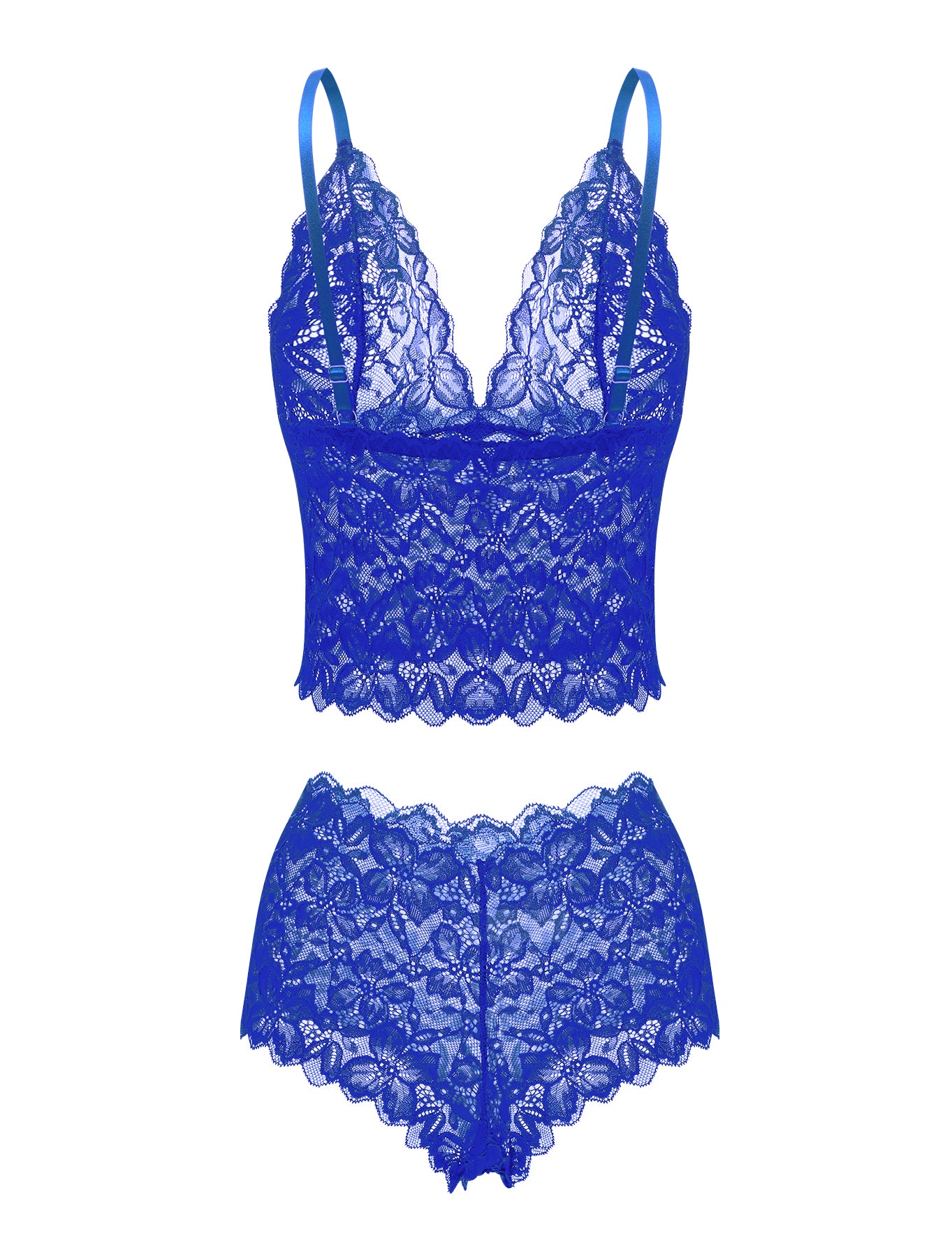 Sexy Sheer Floral Lace Pajamas Lingerie Set