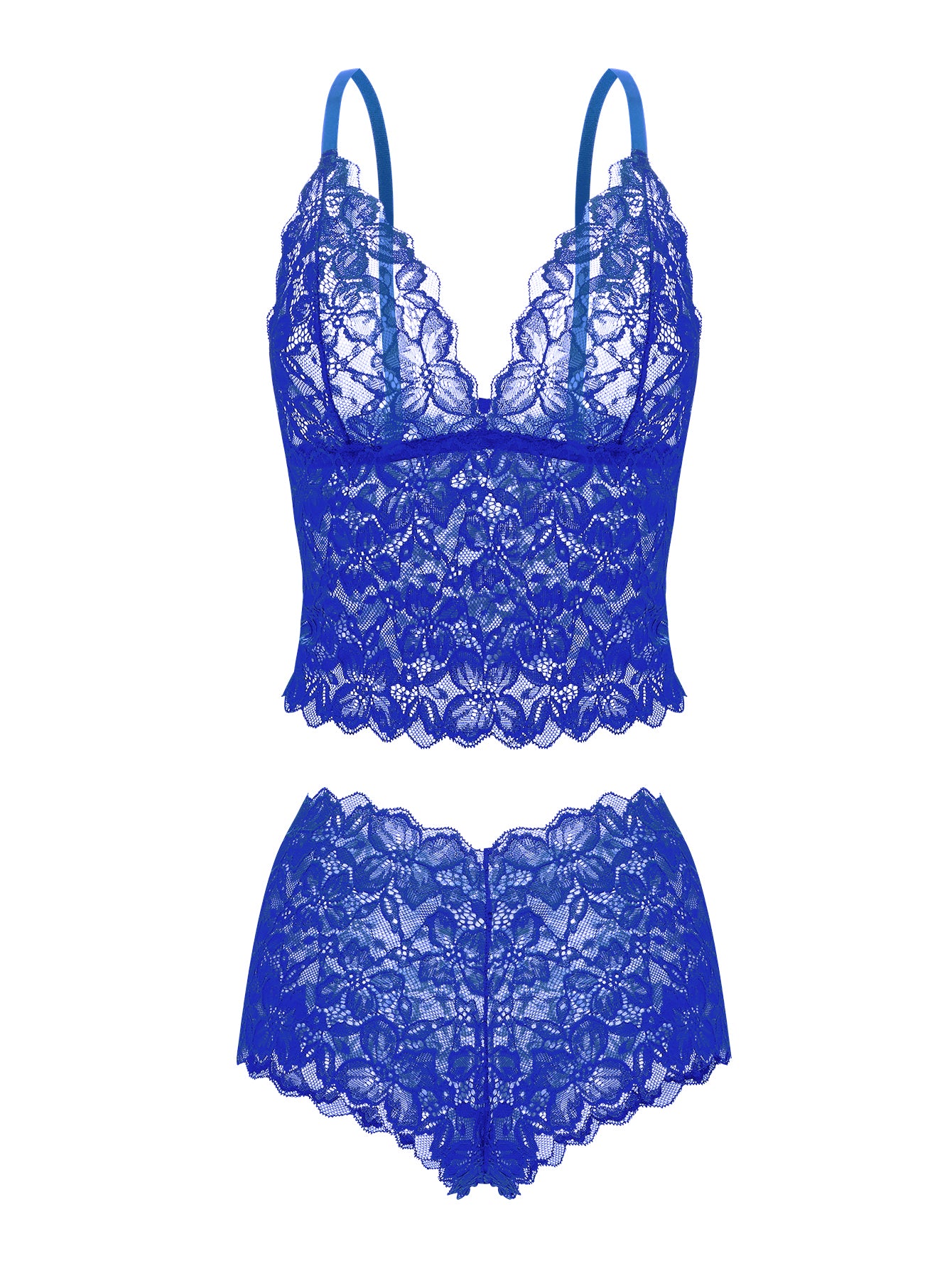 Sexy Sheer Floral Lace Pajamas Lingerie Set