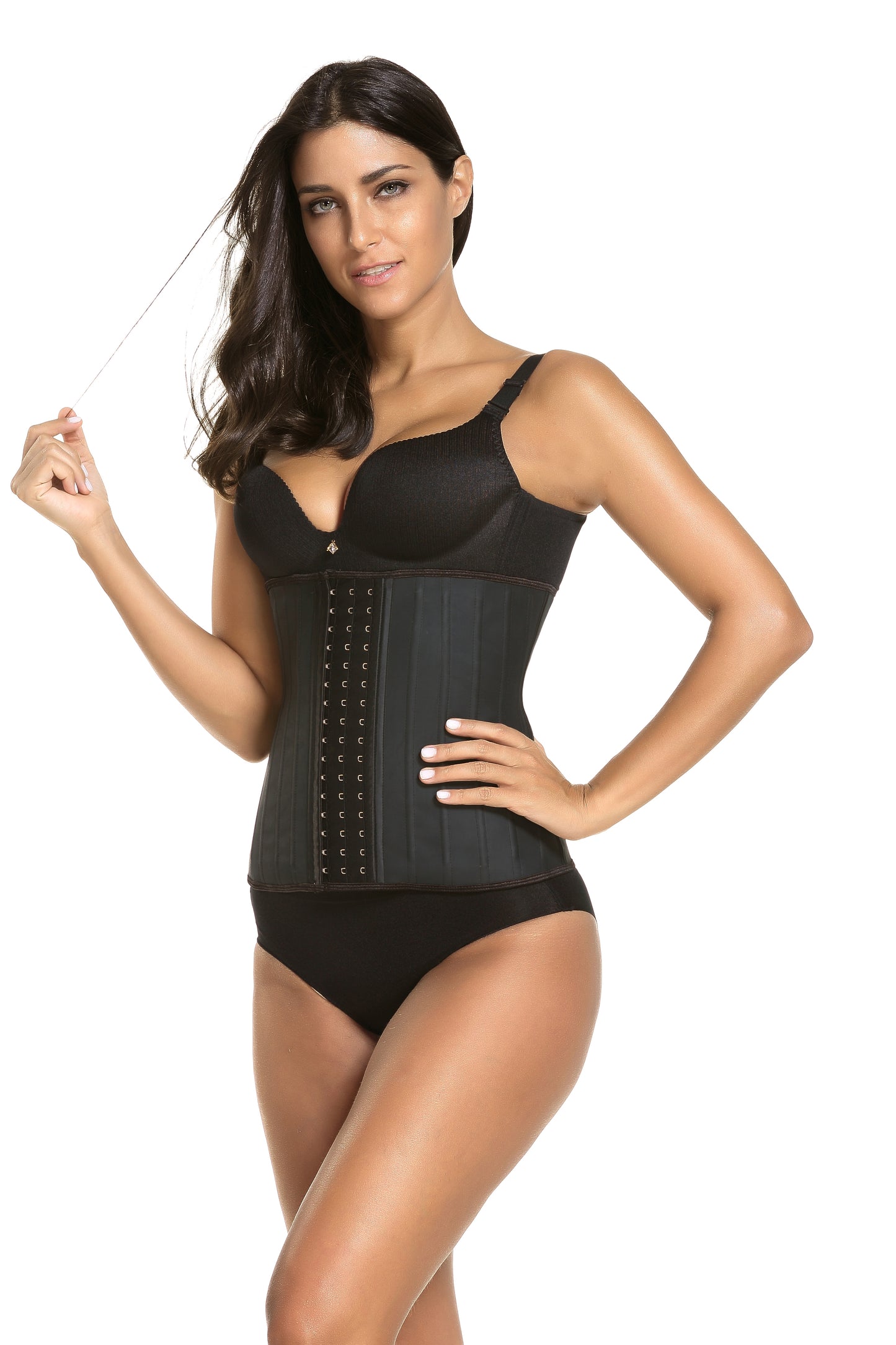 Women's Adjustable Latex Waist Trainer Steel Bones Slimming Workout Latex Corset