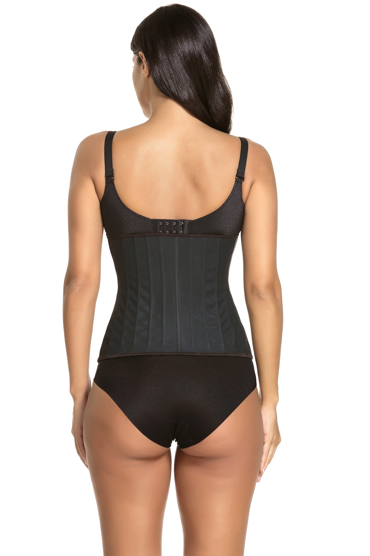 Women's Adjustable Latex Waist Trainer Steel Bones Slimming Workout Latex Corset
