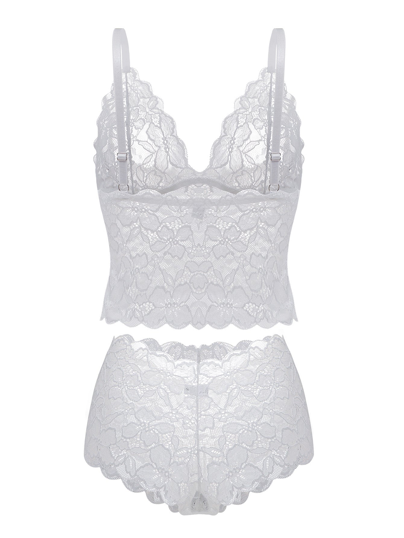Sexy Sheer Floral Lace Pajamas Lingerie Set