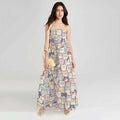Smart Cotton and Linen Strapless Maxi Dress, Dance the Beat of Youth - podsforgirl