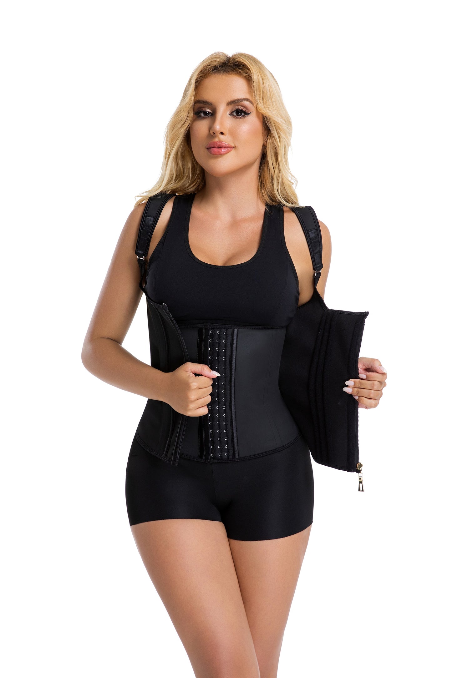 Double Compression Fajas Colombianas Tummy Control Steel Boned Waist Trainer