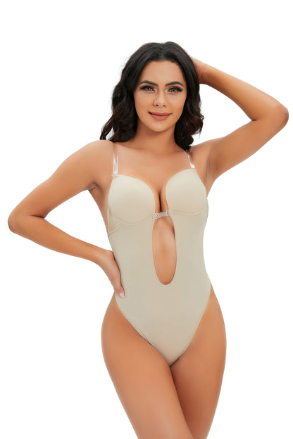 SHAPMAMA™ Women's Sexy U-Plunge Bra Backless Tummy Control Bodysuit Shapewear