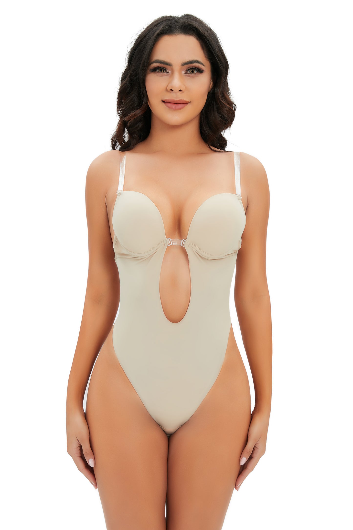 SHAPMAMA™ Women's Sexy U-Plunge Bra Backless Tummy Control Bodysuit Shapewear