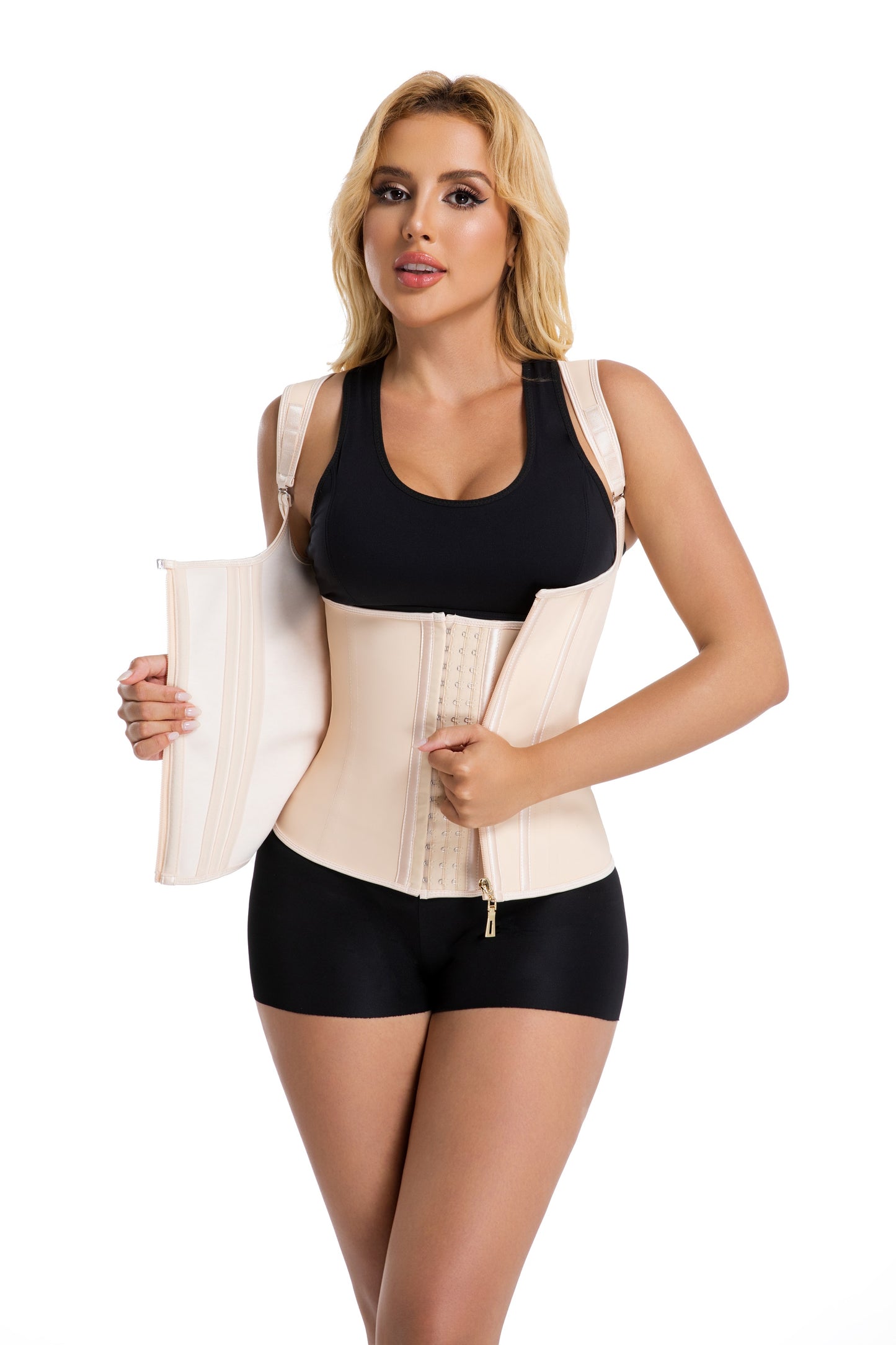 Double Compression Fajas Colombianas Tummy Control Steel Boned Waist Trainer