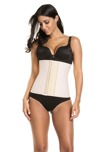 Women's Adjustable Latex Waist Trainer Steel Bones Slimming Workout Latex Corset