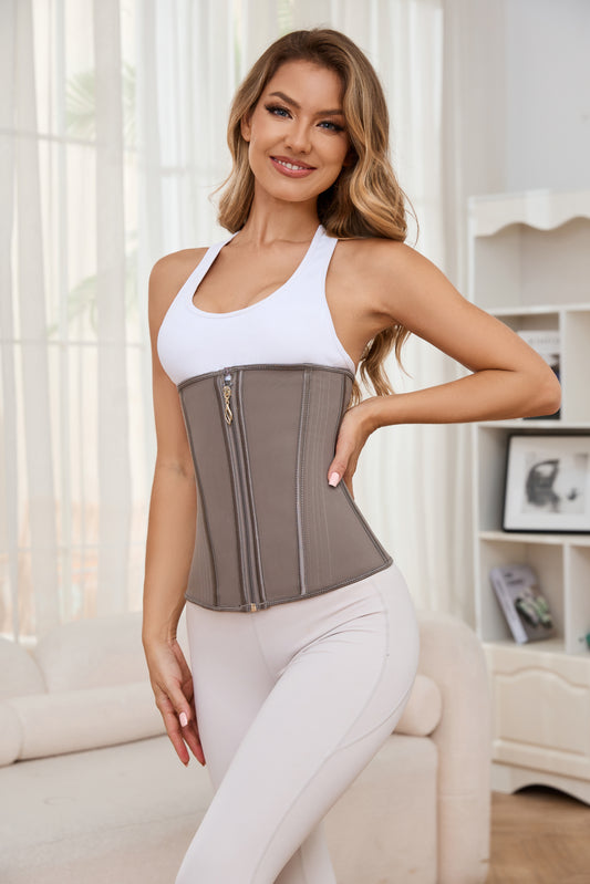 Women's Curved Bone Waist Trainer High Compression Tummy Control Belly Belt