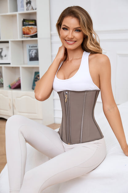 Women's Curved Bone Waist Trainer High Compression Tummy Control Belly Belt