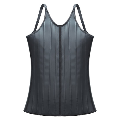 Latex Matte Rubber Vest Shapewear Top Breathable Sports Corset Waist Shapewear
