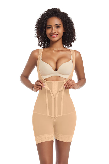 SHAPMAMA™ High Compression Shapewear with Front Zipper and Mid Thigh