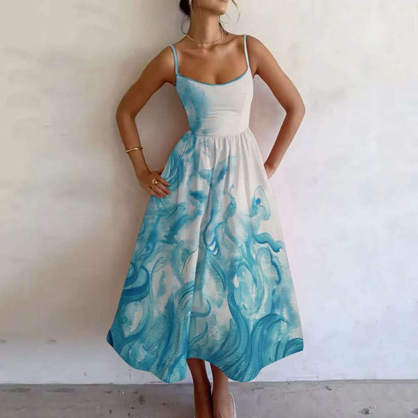 Light and Breathable Spaghetti Strap Dress, Fresh Summer Style - podsforgirl 