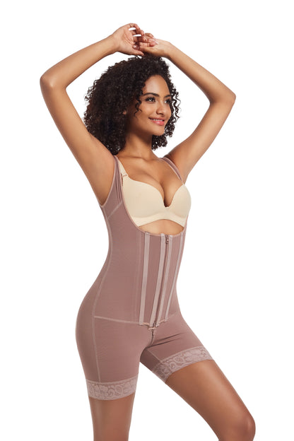 SHAPMAMA™ High Compression Shapewear with Front Zipper and Mid Thigh