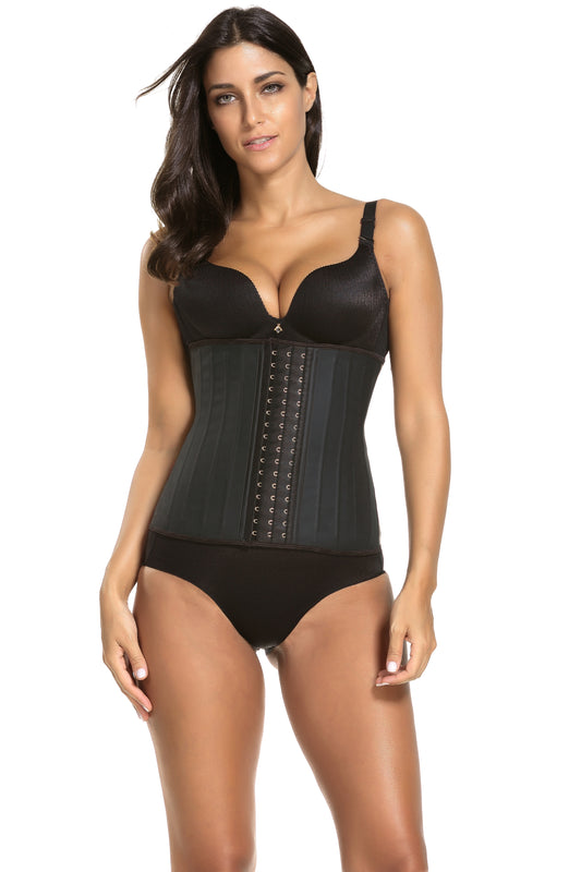 Women's Adjustable Latex Waist Trainer Steel Bones Slimming Workout Latex Corset