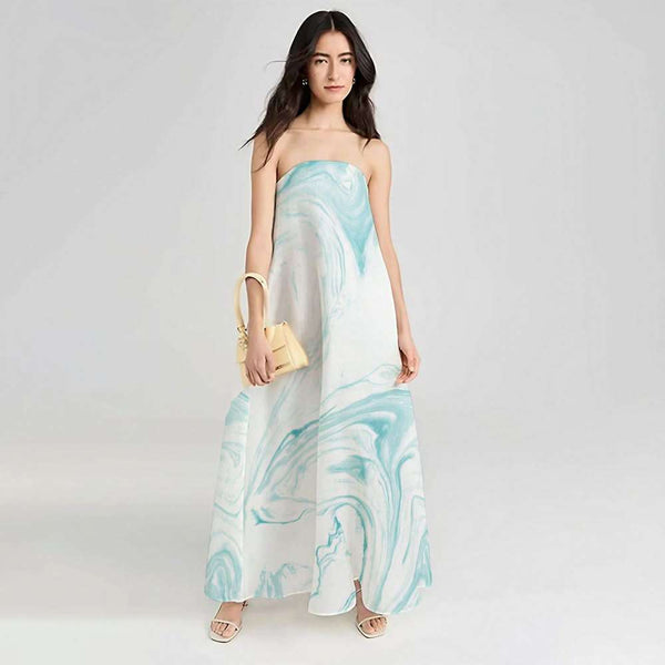 Fashionable Cotton and Linen Strapless Maxi Dress, Lead the New Fashion Chapter - podsforgirl 