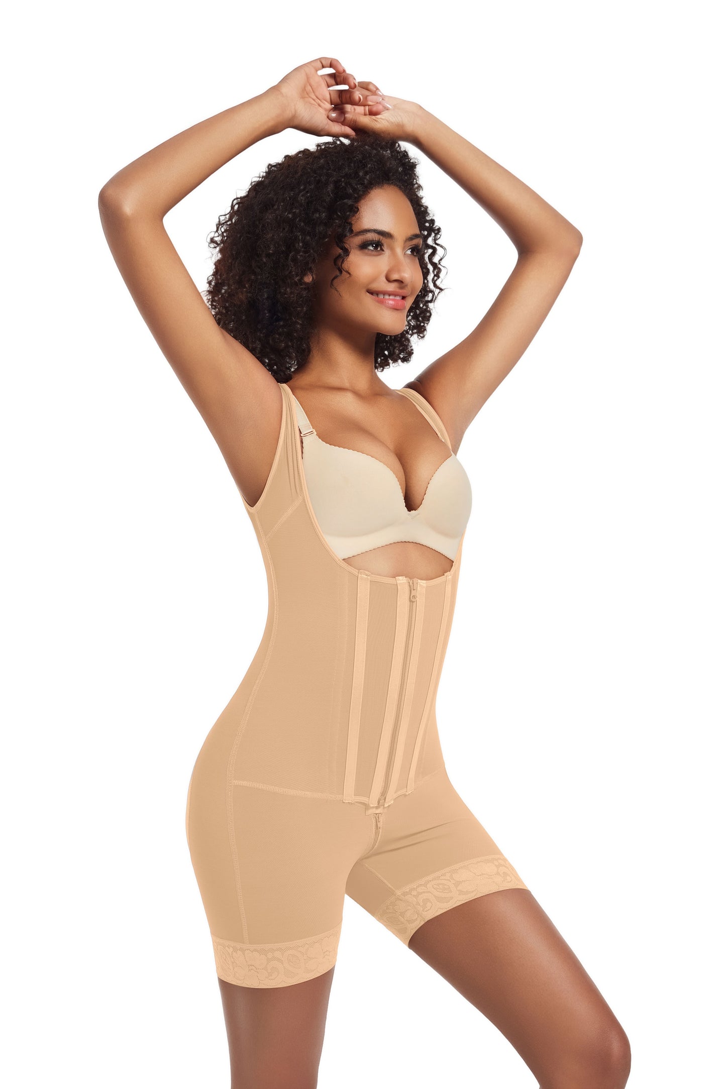 SHAPMAMA™ High Compression Shapewear with Front Zipper and Mid Thigh